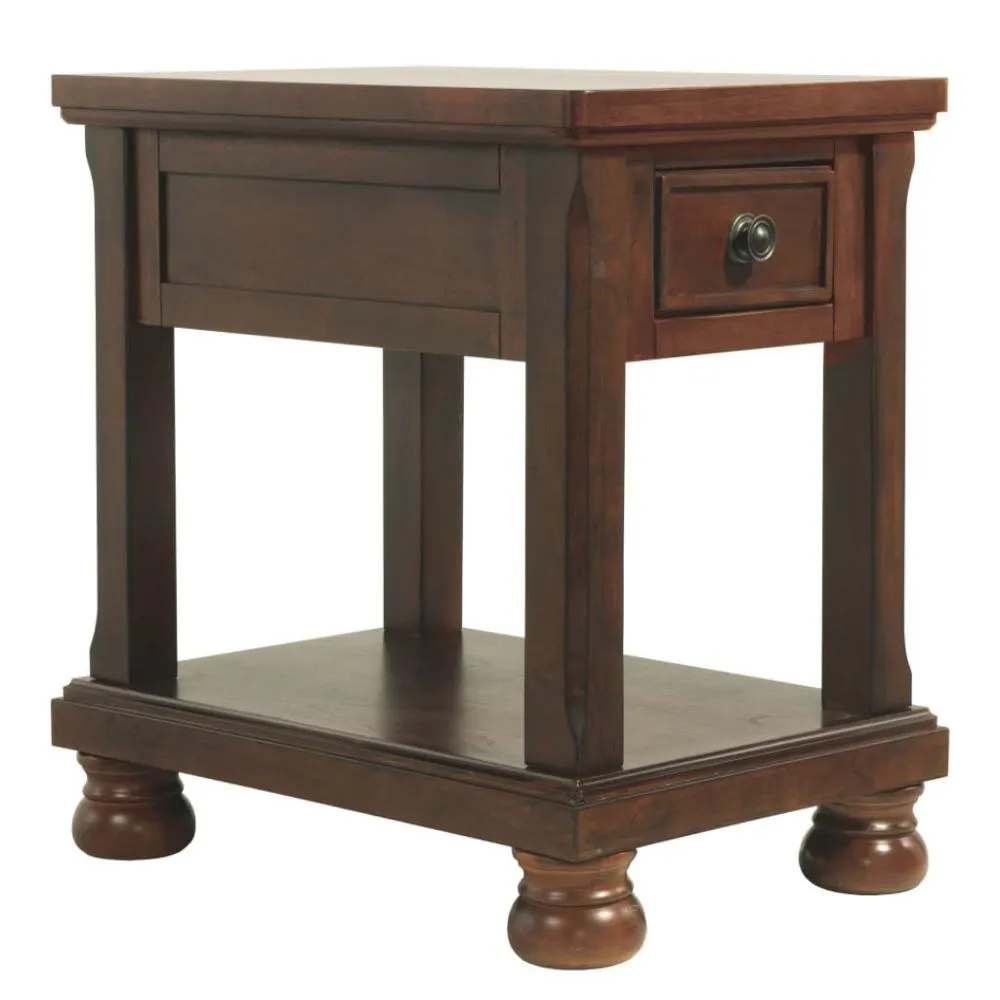 1 Drawer Chair Side End Table With Bottom Shelf, Brown By Casagear Home