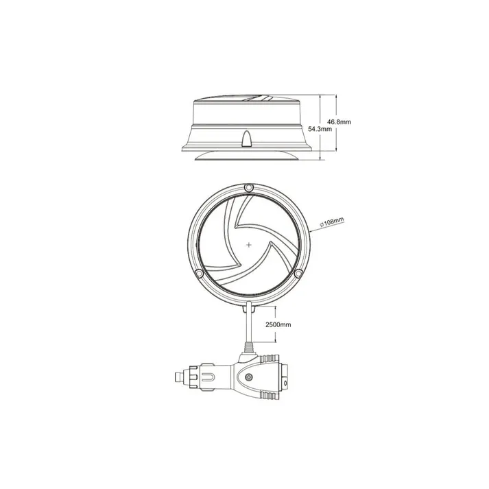 10-30V AMBER LED BEACON W/ MAGNETIC BASE