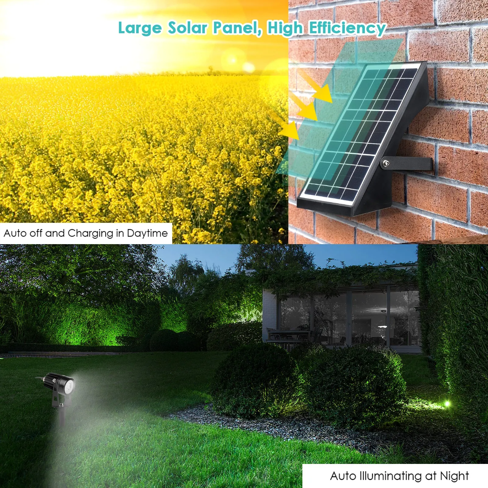 4 in 1 Solar Garden Spotlights with Remote Control