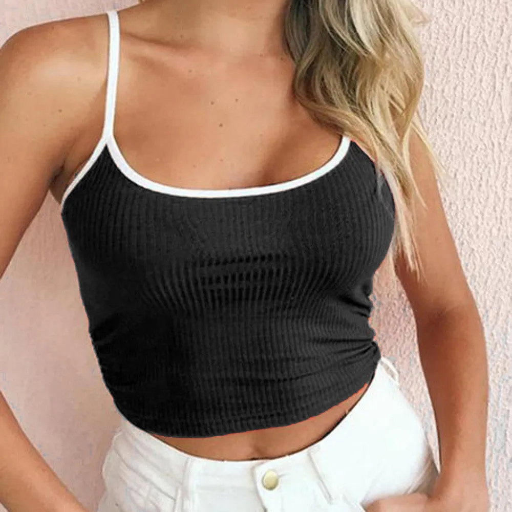 Adjustable Shoulder Straps Crop Top