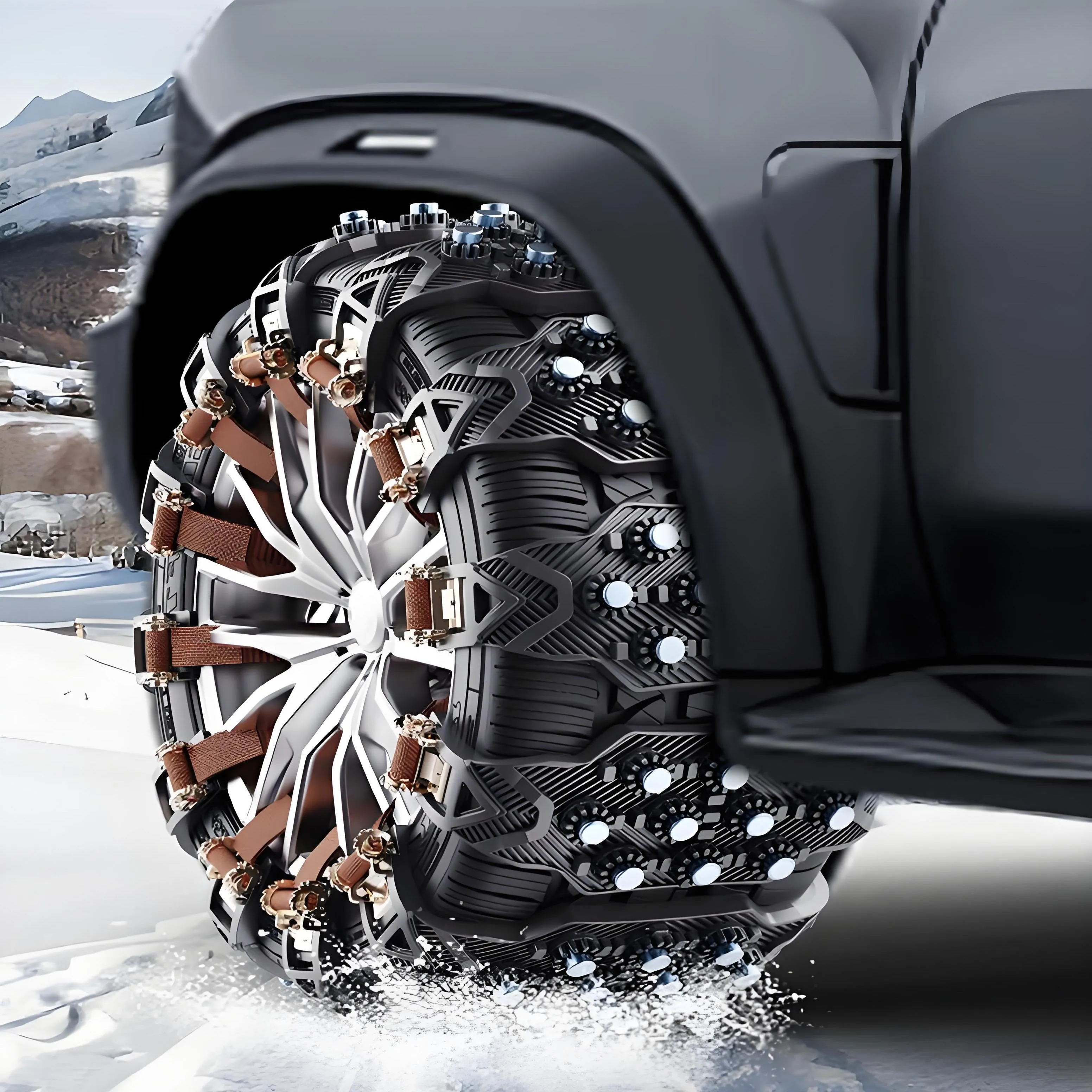 Anti-Slip Snow Chains for Tesla Model 3/Y【Style 2】