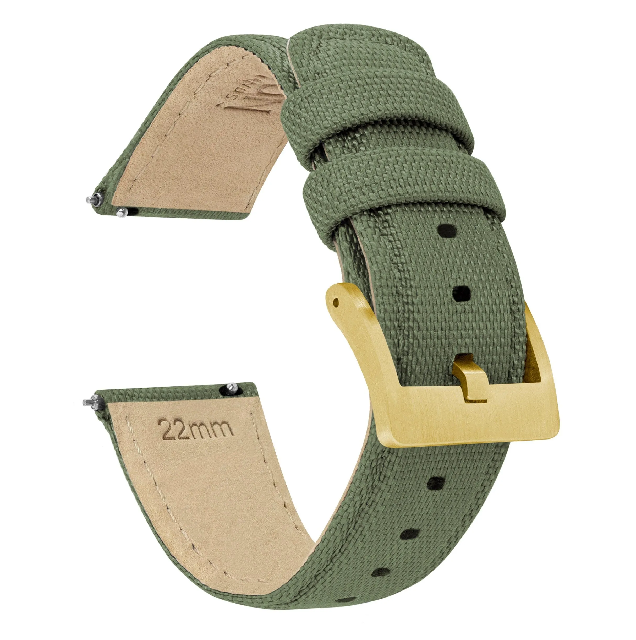 Army Green Sailcloth Quick Release Watch Band