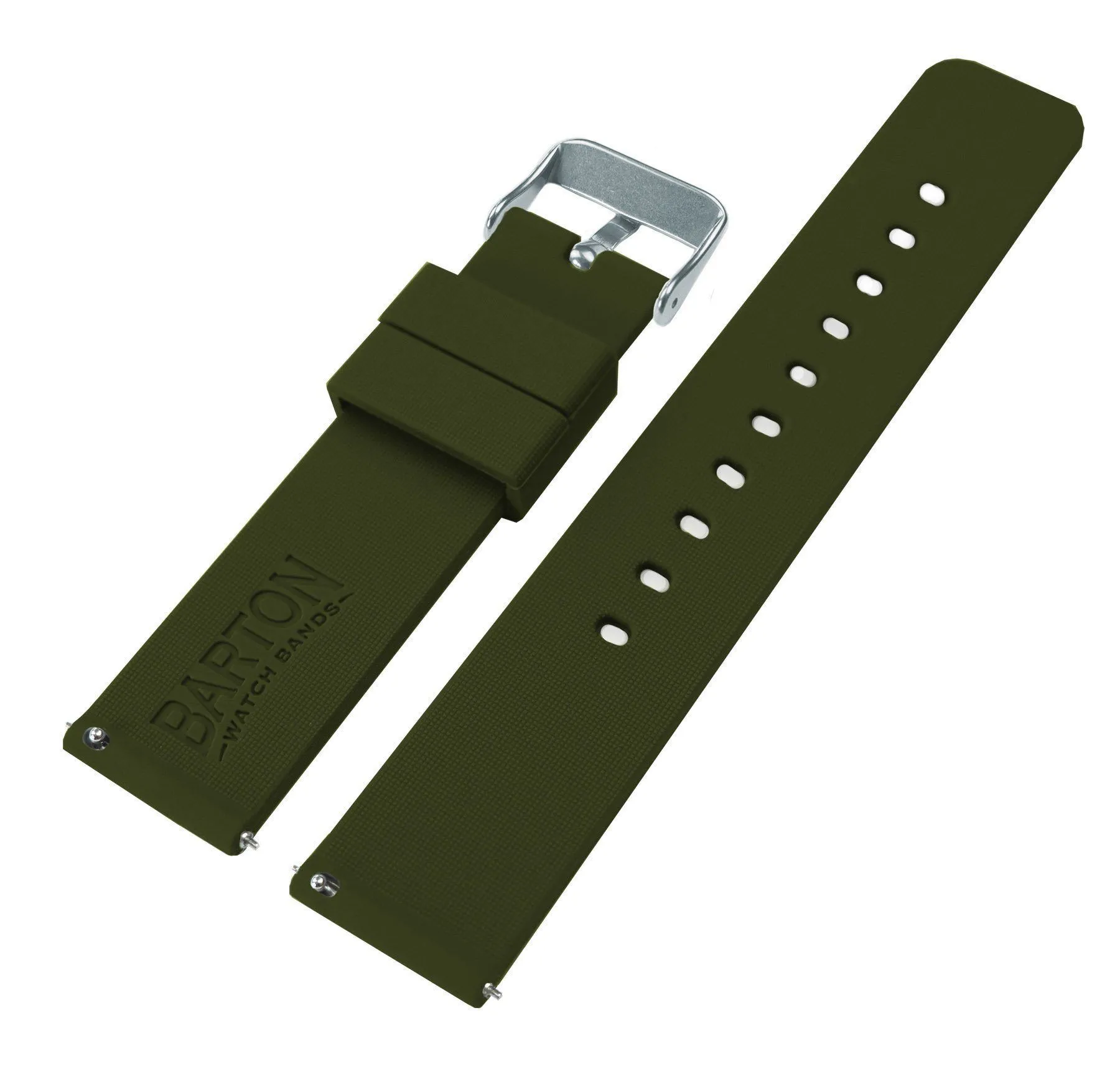 Army Green Silicone Rubber Quick Release Watch Band (16mm, 20mm, 22mm, 24mm SALE)