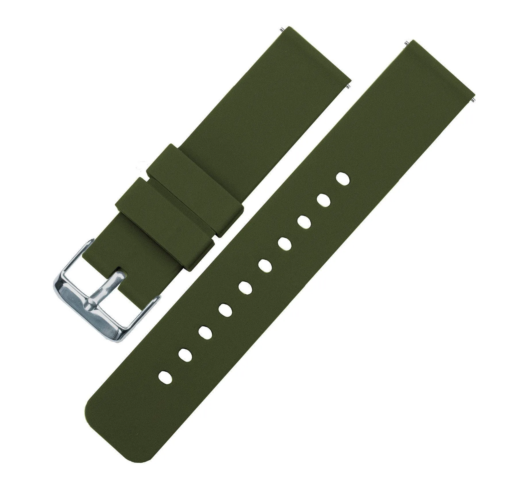 Army Green Silicone Rubber Quick Release Watch Band (16mm, 20mm, 22mm, 24mm SALE)