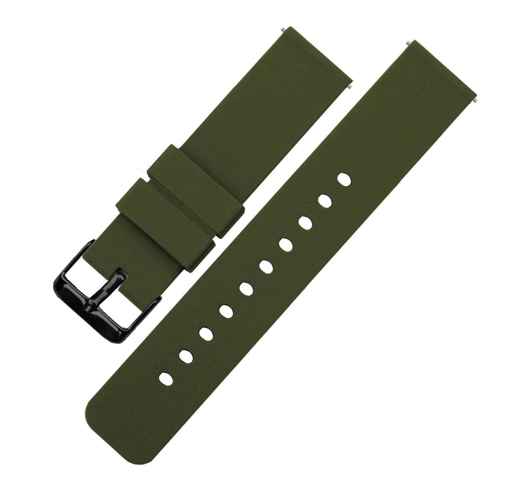 Army Green Silicone Rubber Quick Release Watch Band