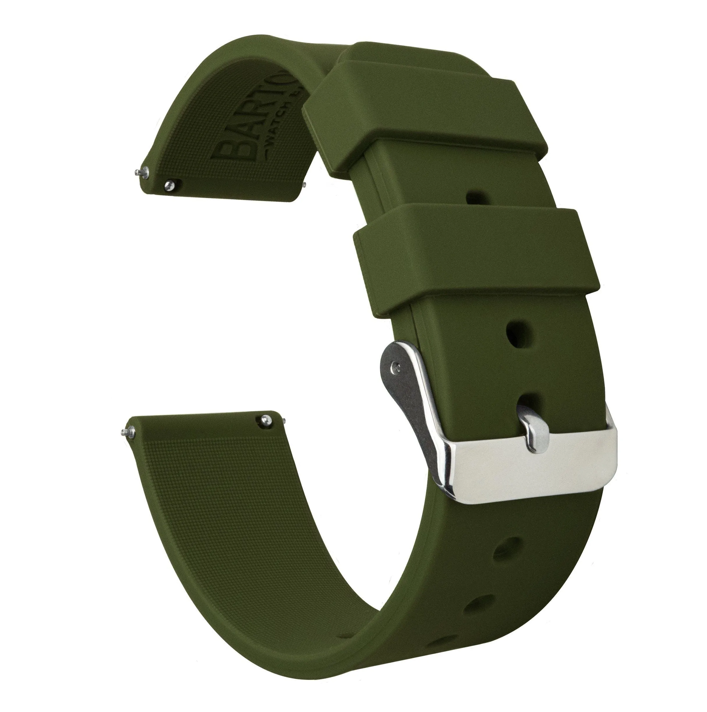 Army Green Silicone Rubber Quick Release Watch Band