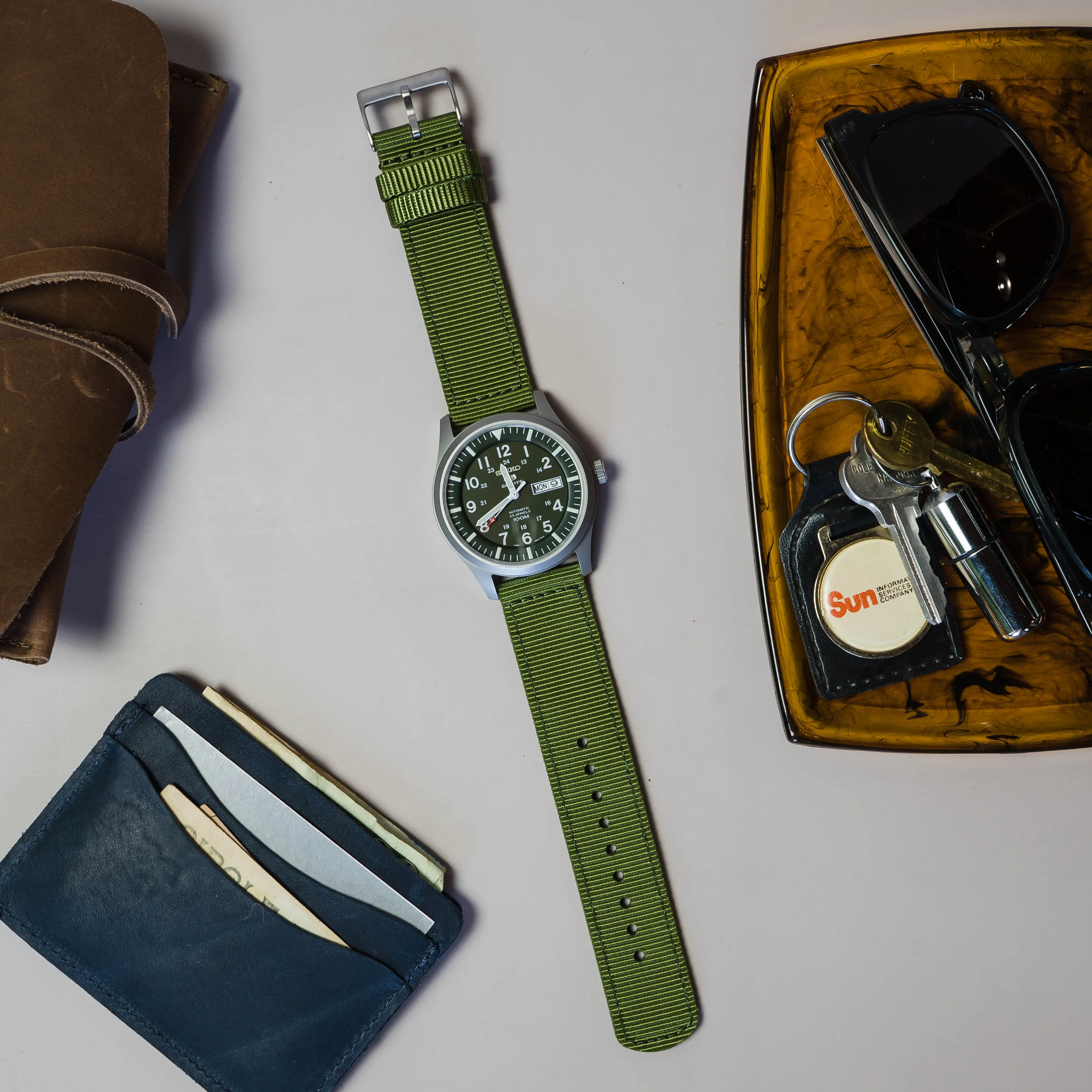 Army Green Two Piece NATO® Style Watch Band