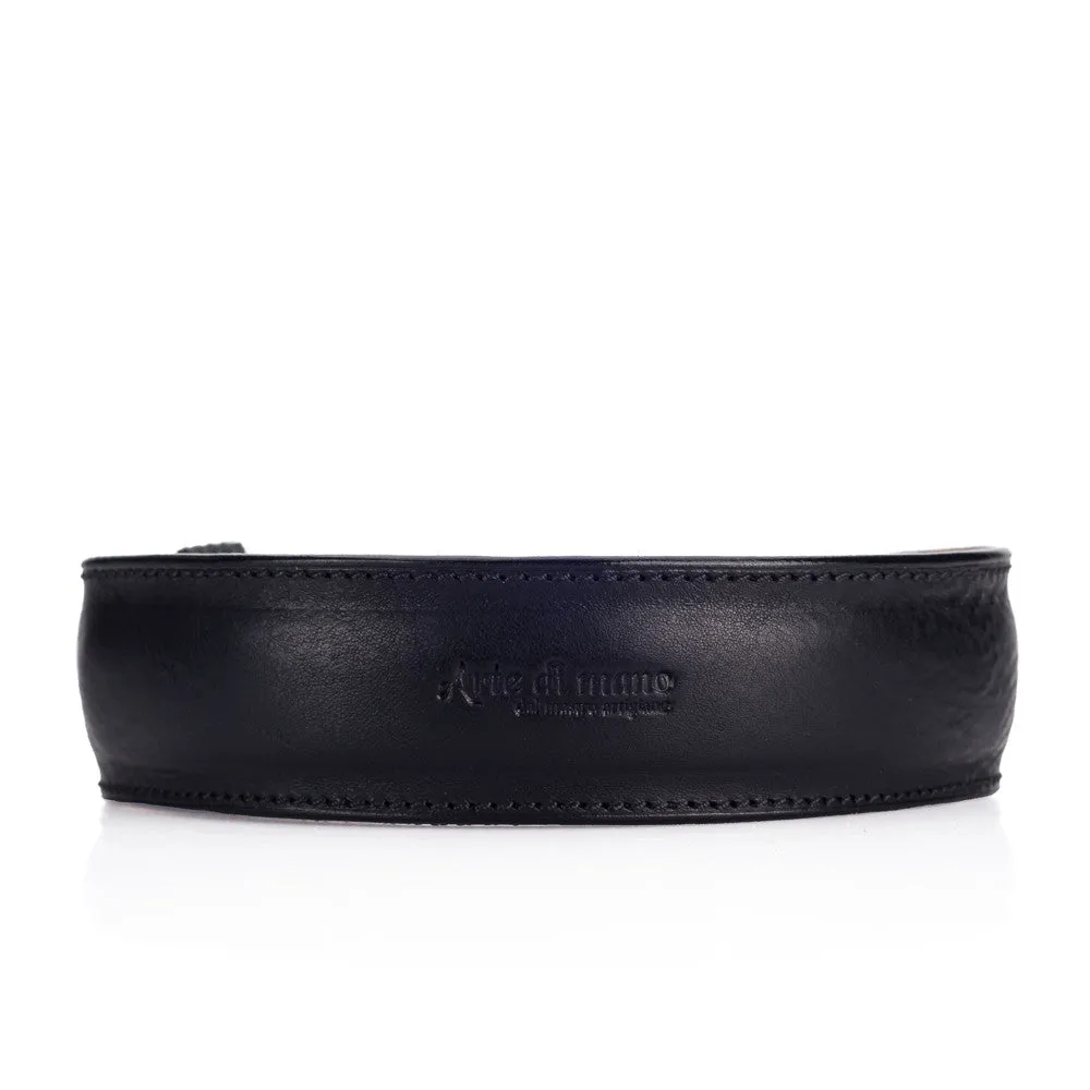 Arte di Mano Sughero Neck Strap - Minerva Black with Black Stitching