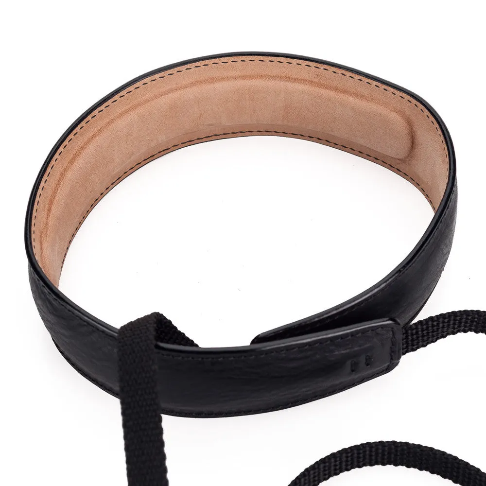 Arte di Mano Sughero Neck Strap - Minerva Black with Black Stitching