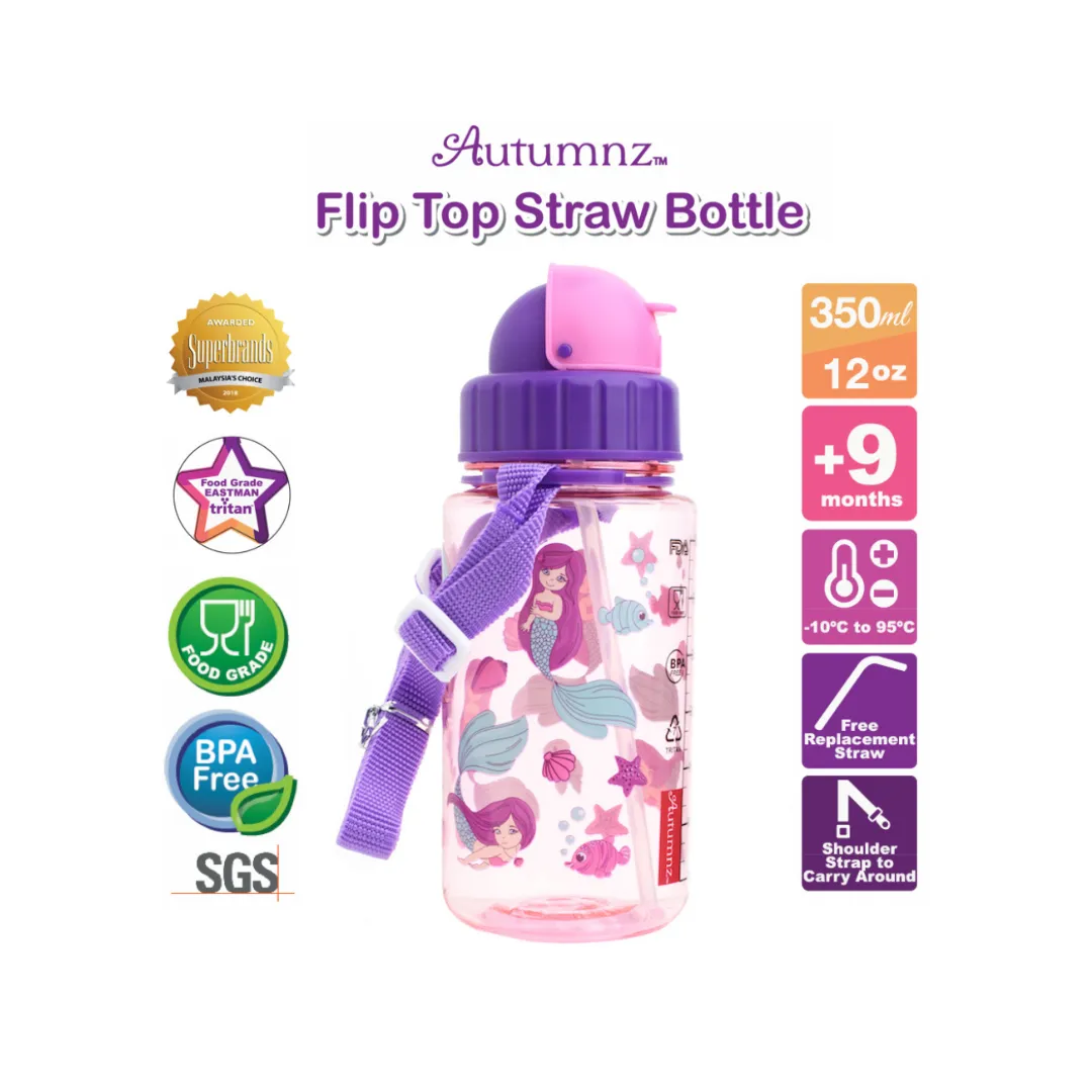 Autumnz Flip Top Straw Bottle 350ml