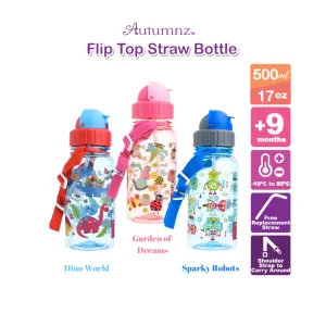 Autumnz Flip Top Straw Bottle - 500ml (9m )