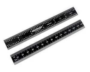 Benchmark Tools™ Rigid 150mm (6") English/Metric Black Chrome Machinist Rulers