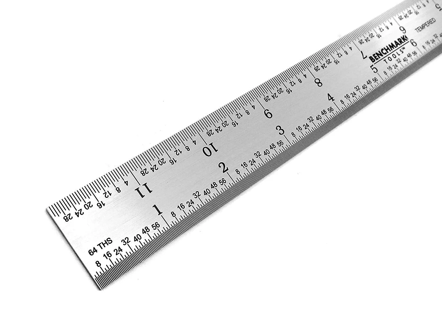 Benchmark Tools™ Rigid 300mm (12") English/Metric Brushed Steel Machinist Rulers