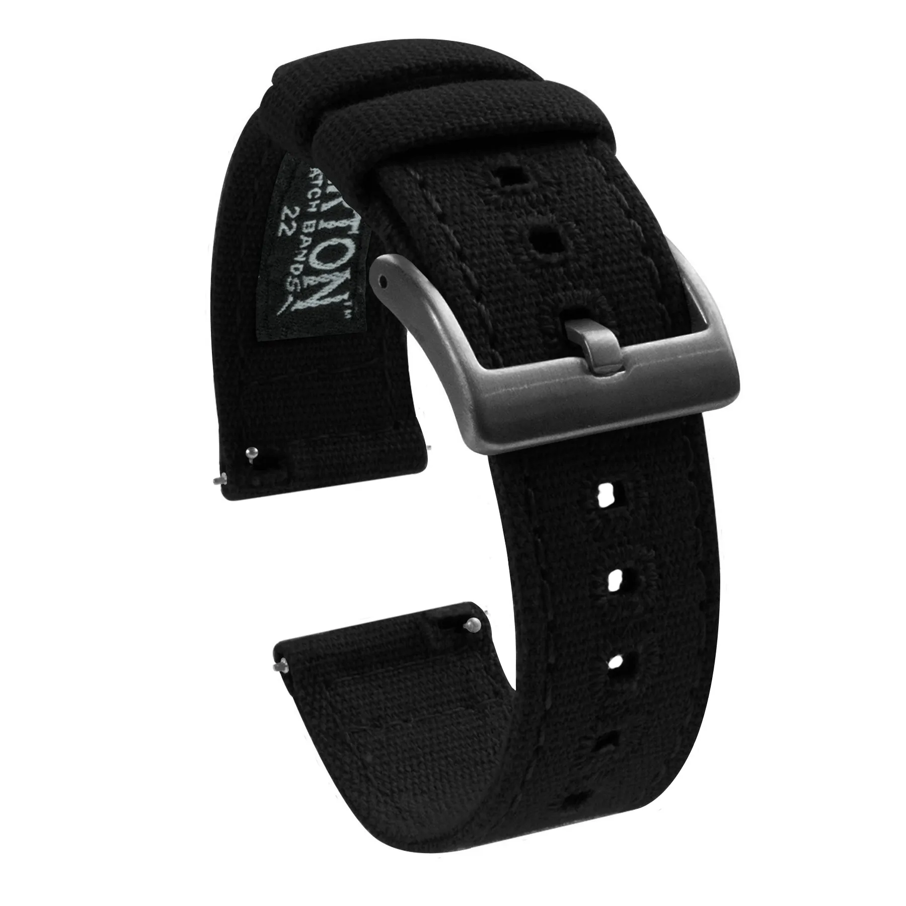 Black Premium Canvas Watch Band Long (24mm SALE)