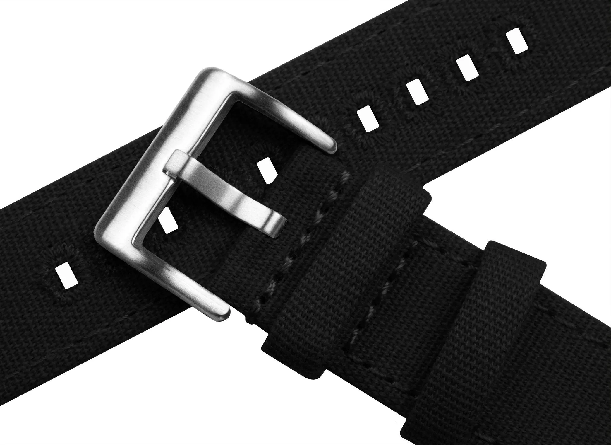 Black Premium Canvas Watch Band Long (24mm SALE)