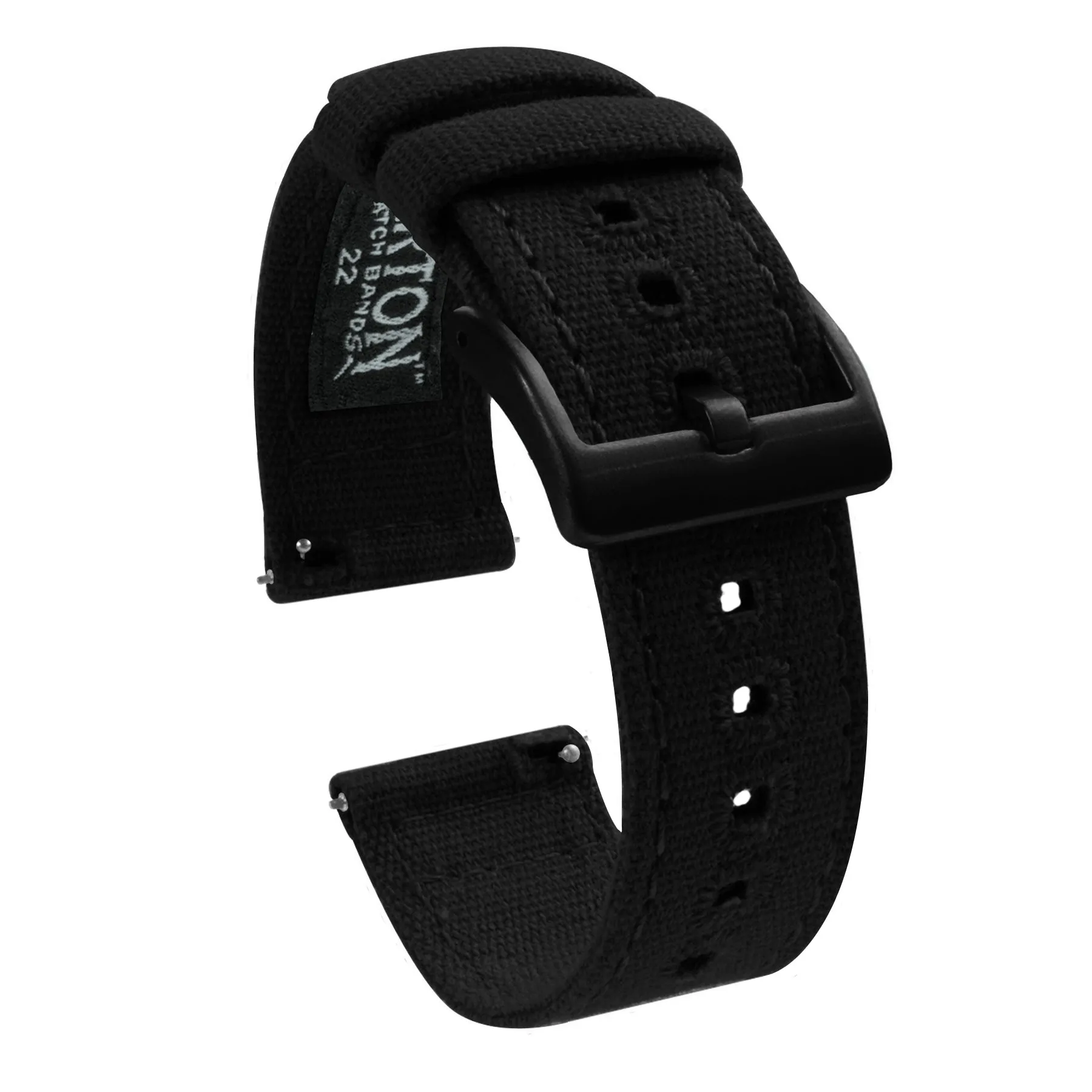 Black Premium Canvas Watch Band Long (24mm SALE)