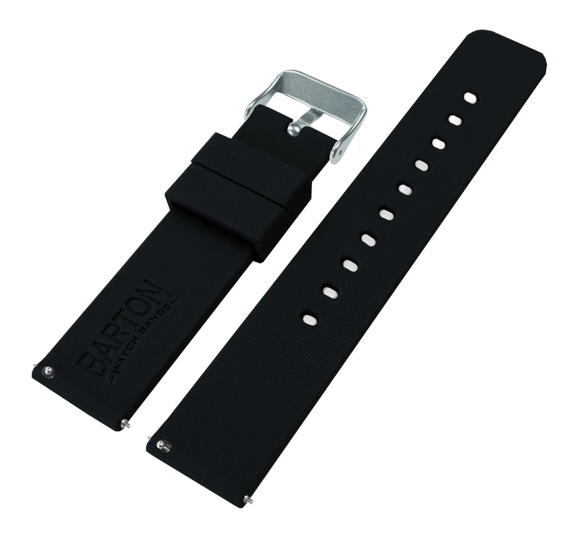 Black Quick Release Silicone Rubber Watch Band (24mm SALE)