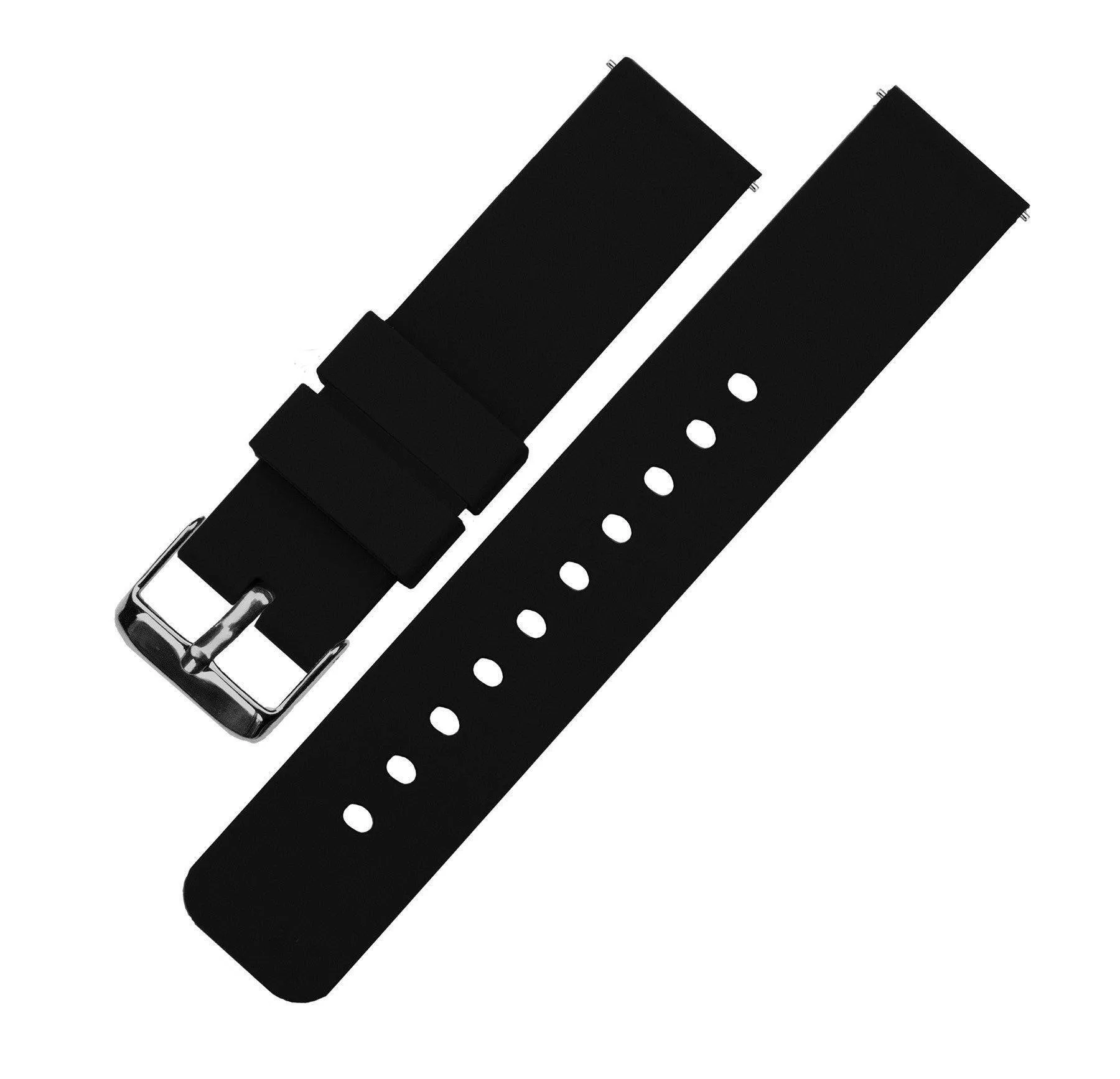 Black Quick Release Silicone Rubber Watch Band