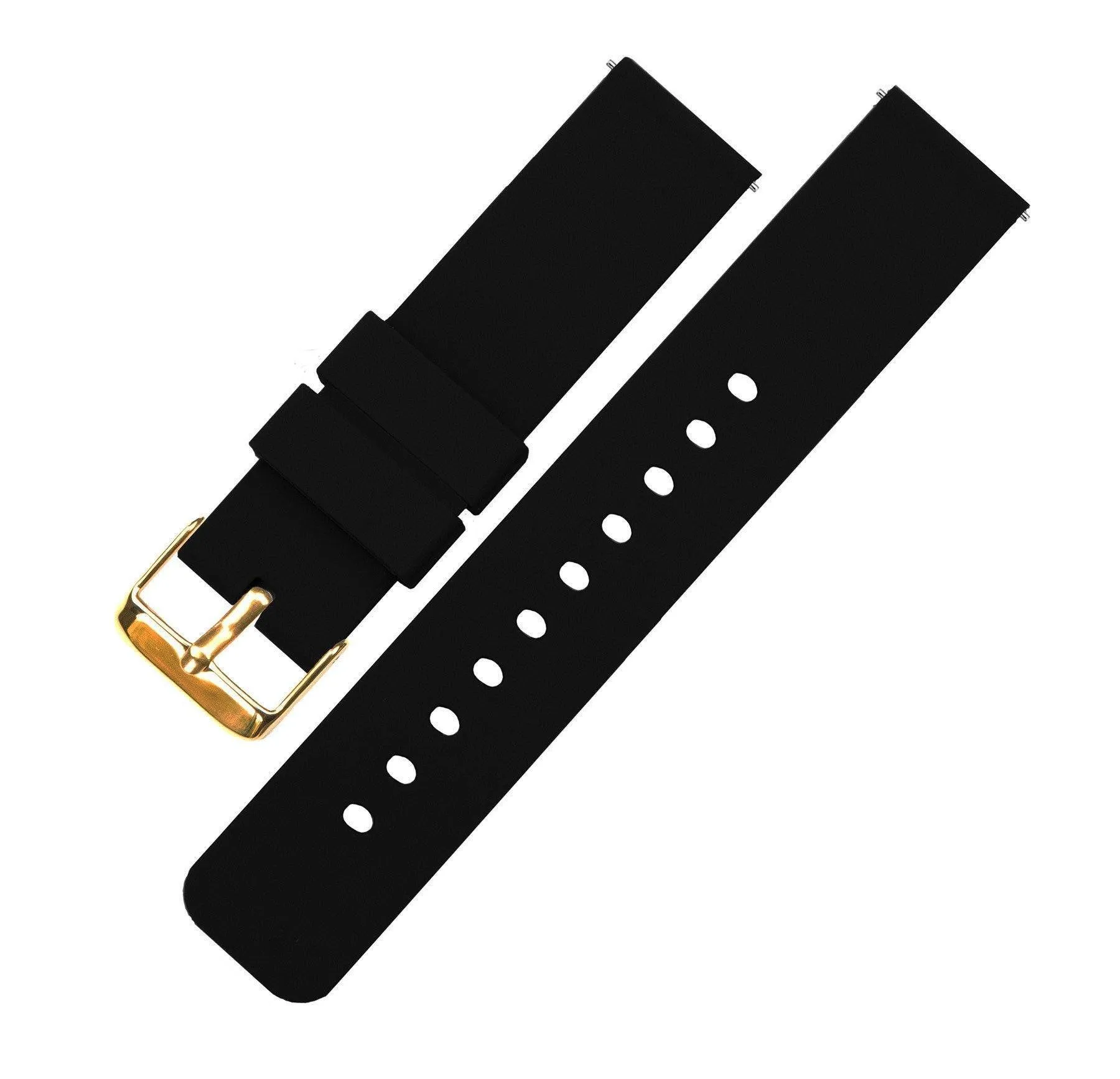 Black Quick Release Silicone Rubber Watch Band