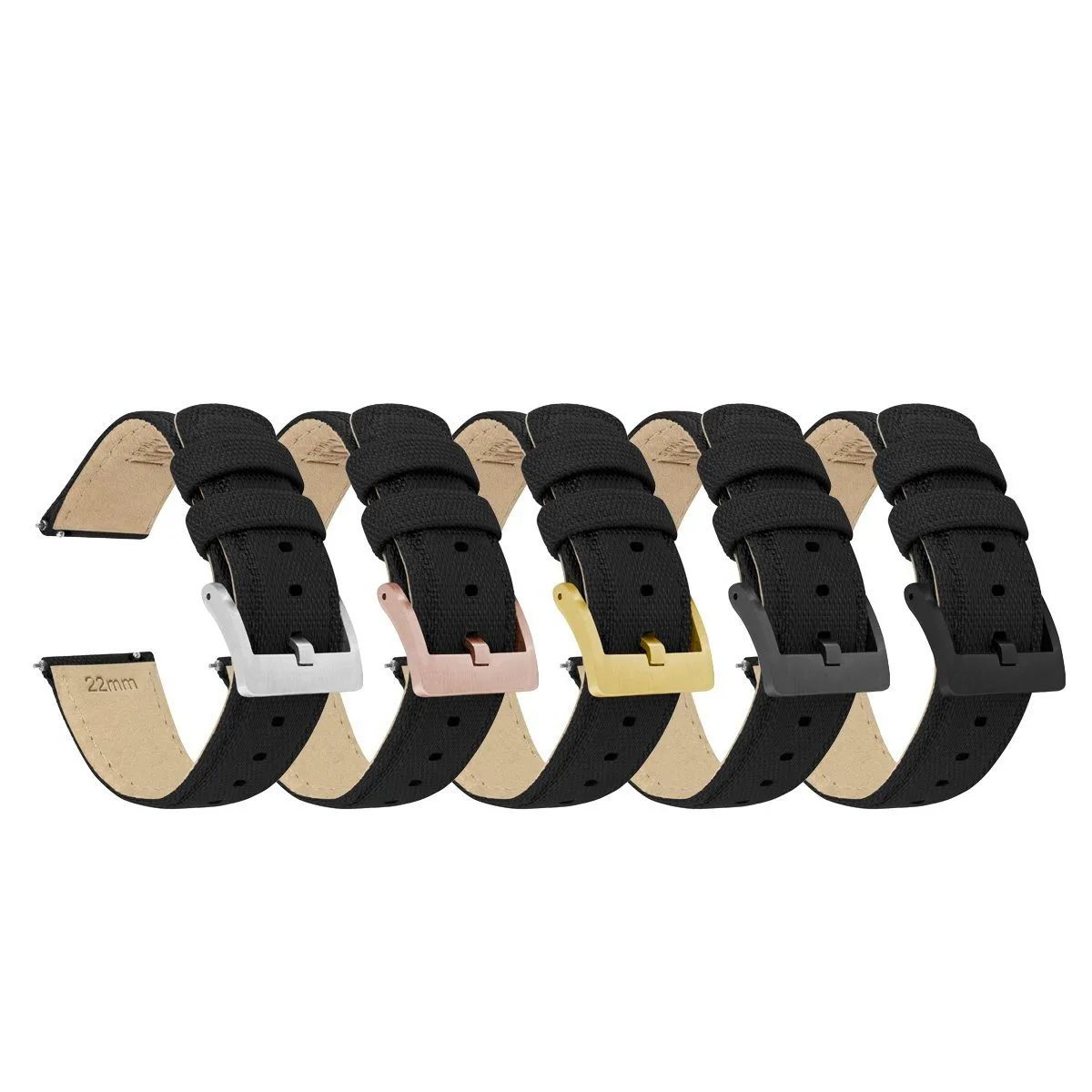 Black Sailcloth Quick Release Watch Band