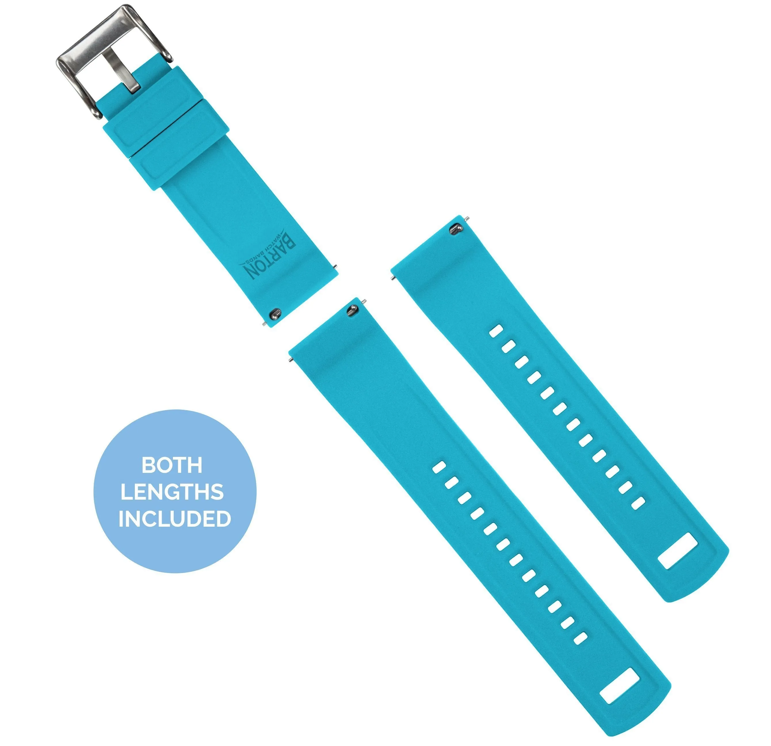 Black Top Aqua Blue Bottom Elite Silicone Watch Band