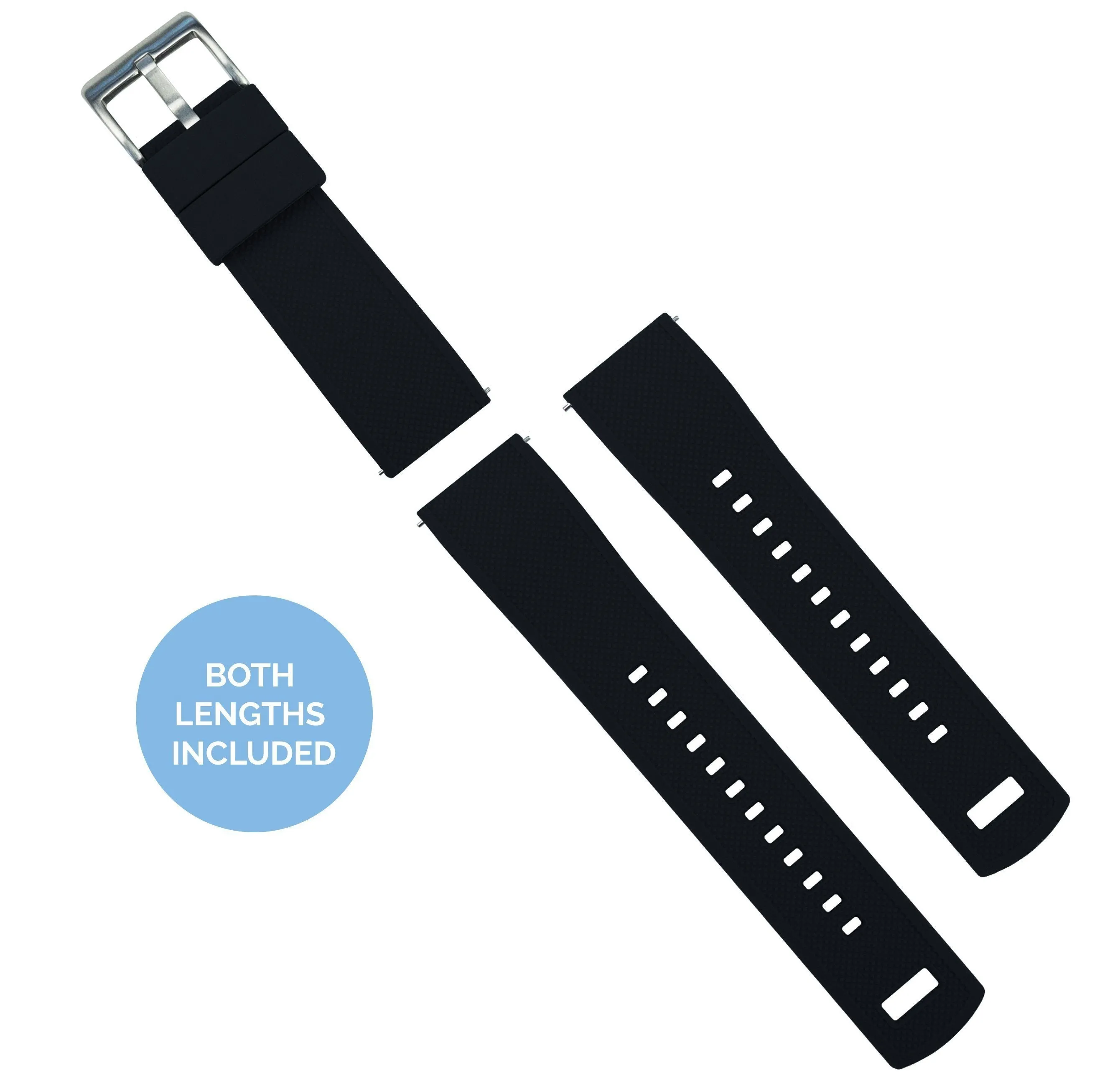 Black Top Aqua Blue Bottom Elite Silicone Watch Band