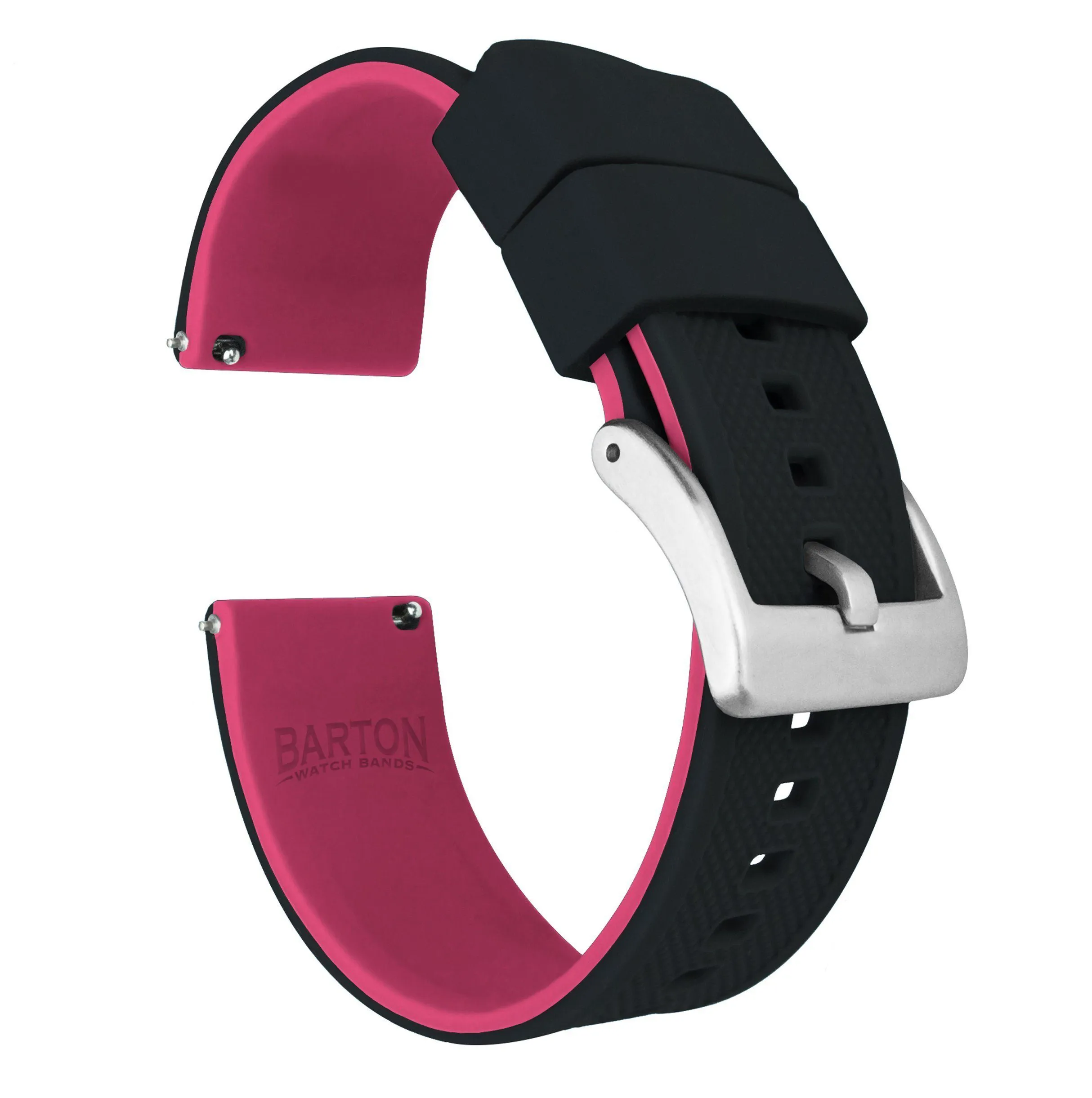 Black Top Pink Bottom Elite Silicone Watch Band (19mm, 20mm, 21mm, 22mm SALE)