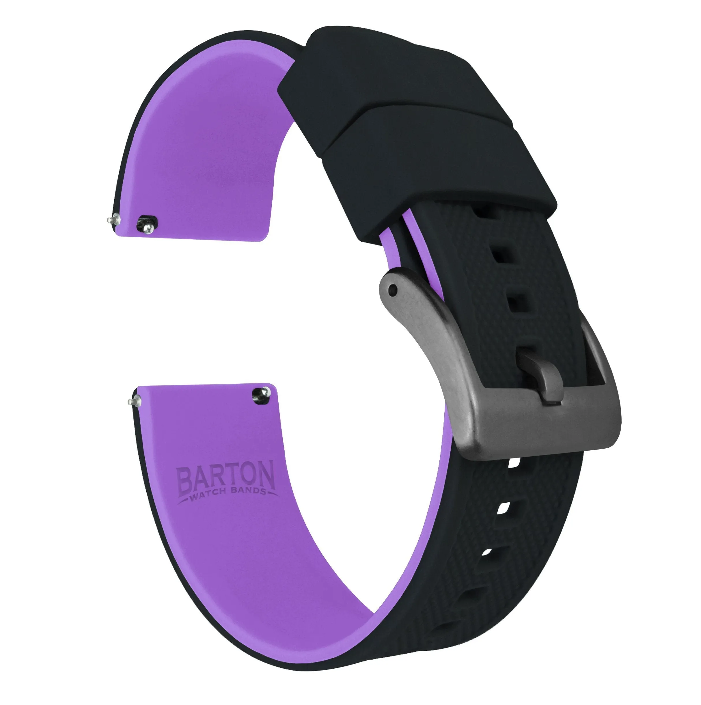 Black Top Purple Bottom Elite Silicone Watch Band ( 18mm - 24mm SALE)