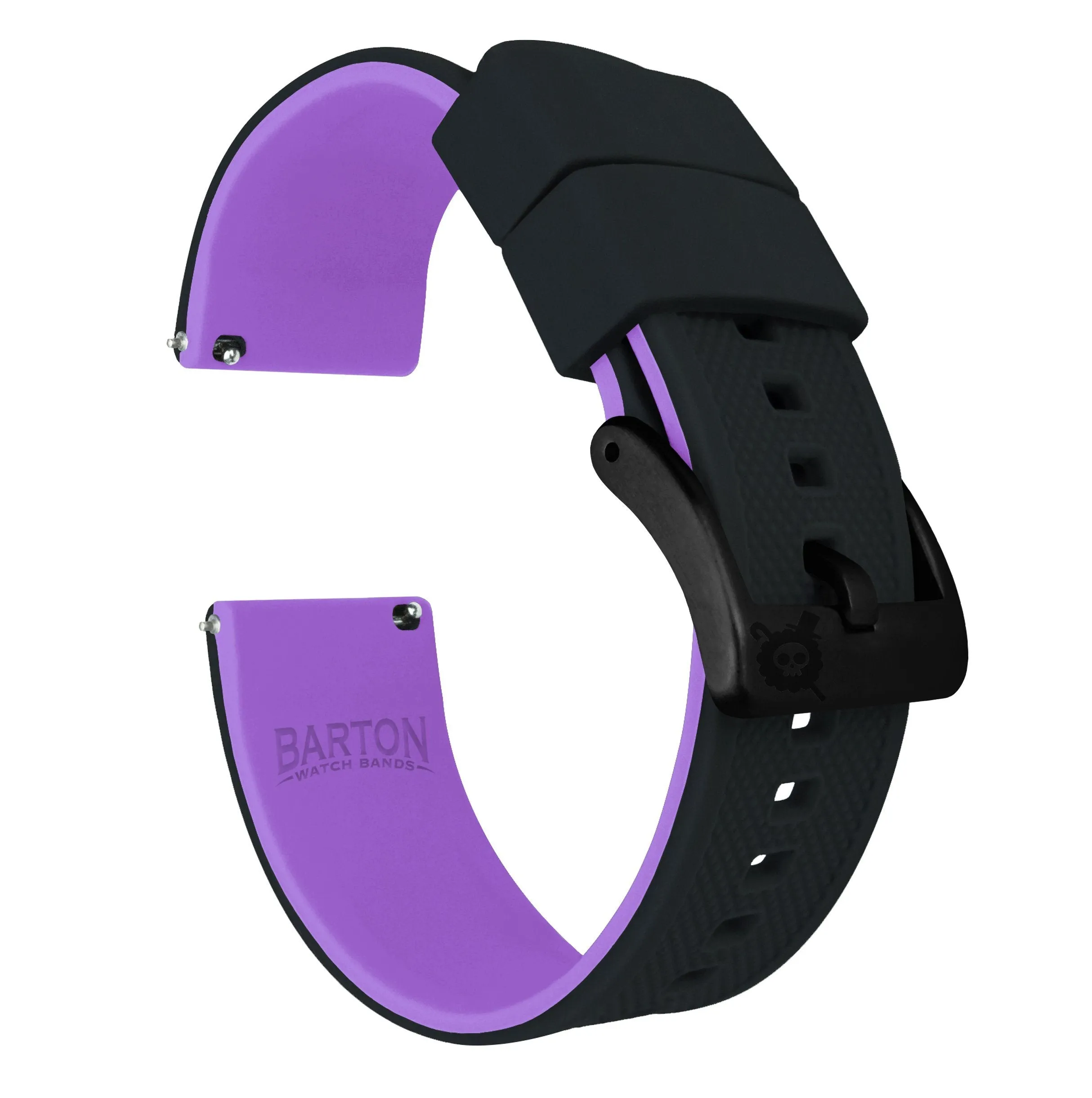 Black Top Purple Bottom Elite Silicone Watch Band ( 18mm - 24mm SALE)