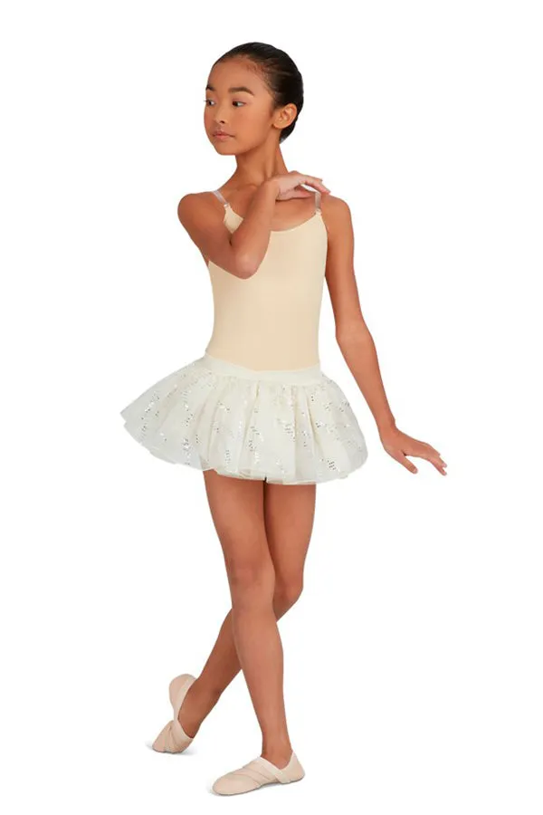 CAPEZIO 3532C GIRLS CAMISOLE LEOTARD WITH CLEAR TRANSITION STRAPS