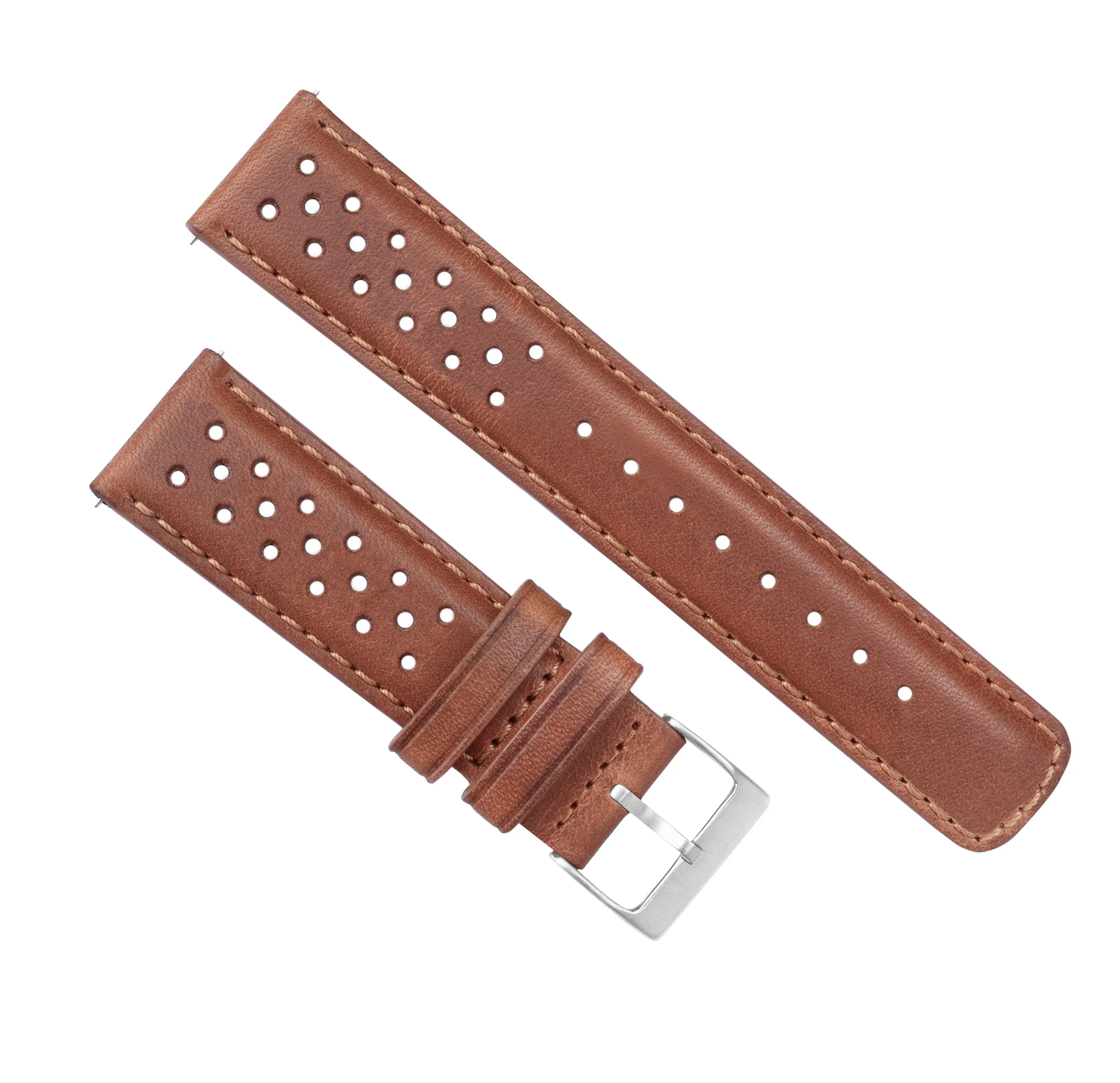 Caramel Brown Racing Horween Leather Watch Band