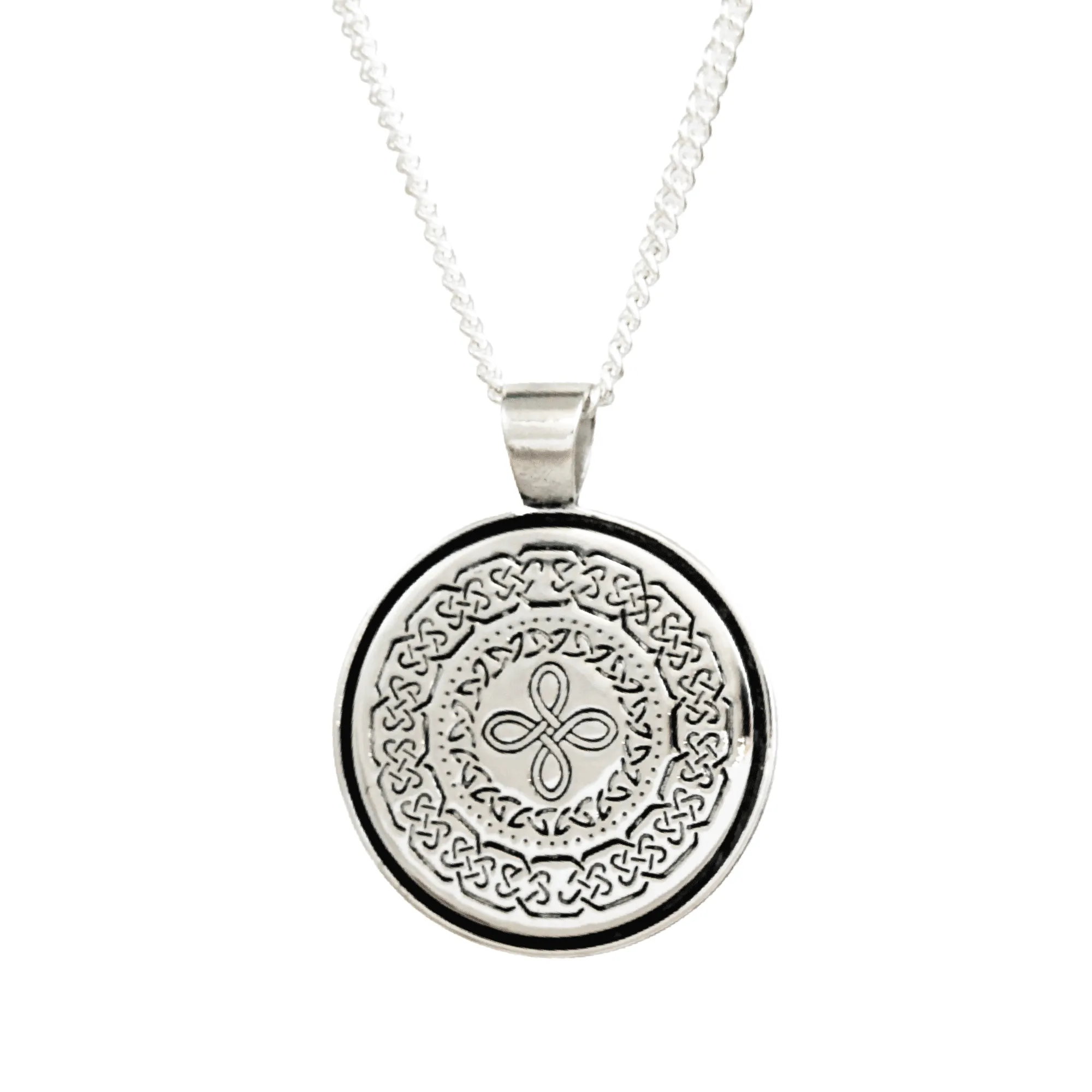 Celtic Mandala Personalised Silver Necklace