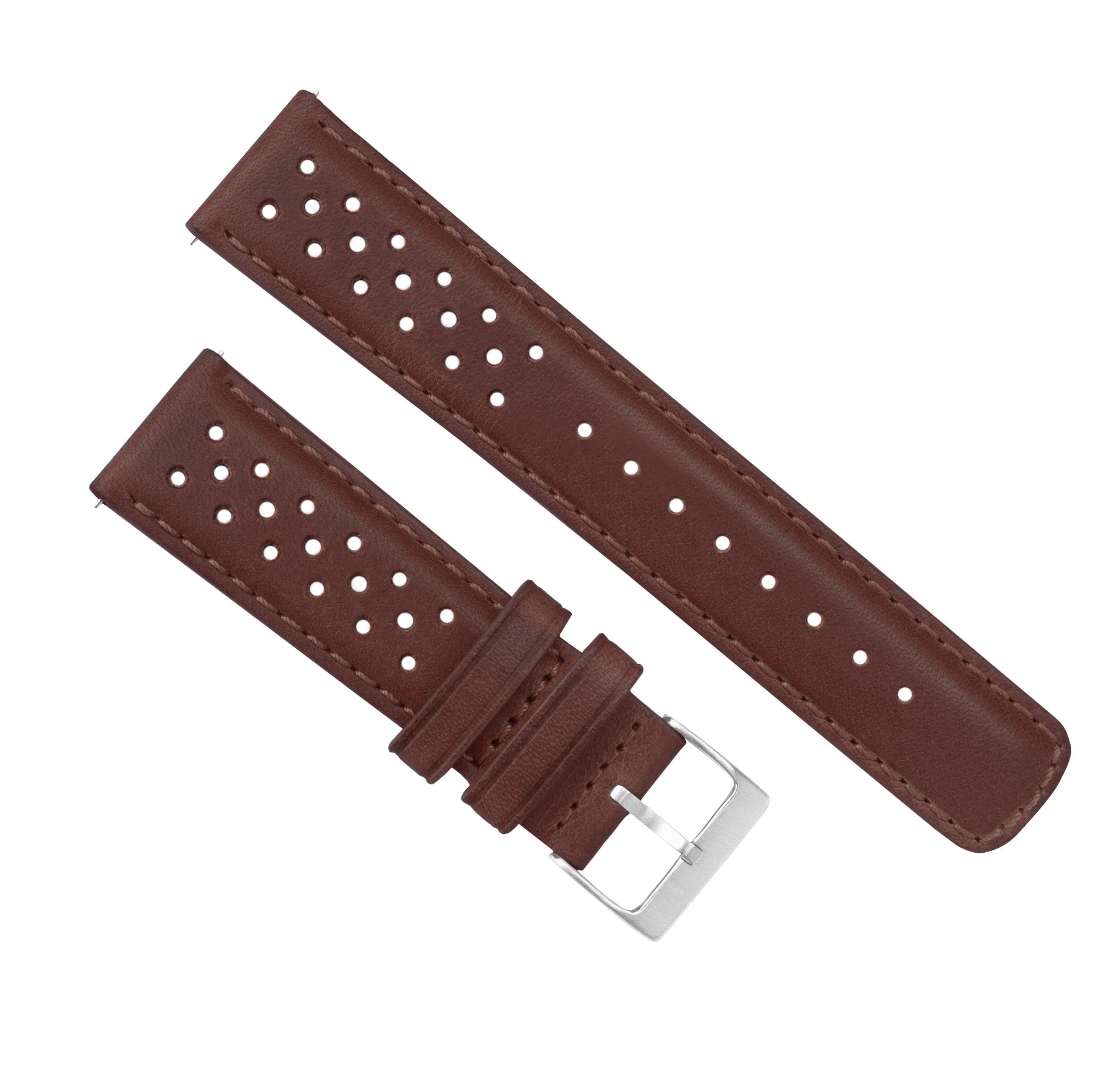 Chocolate Brown Racing Horween Leather Watch Band (18mm, 19mm, 23mm, 24mm SALE)