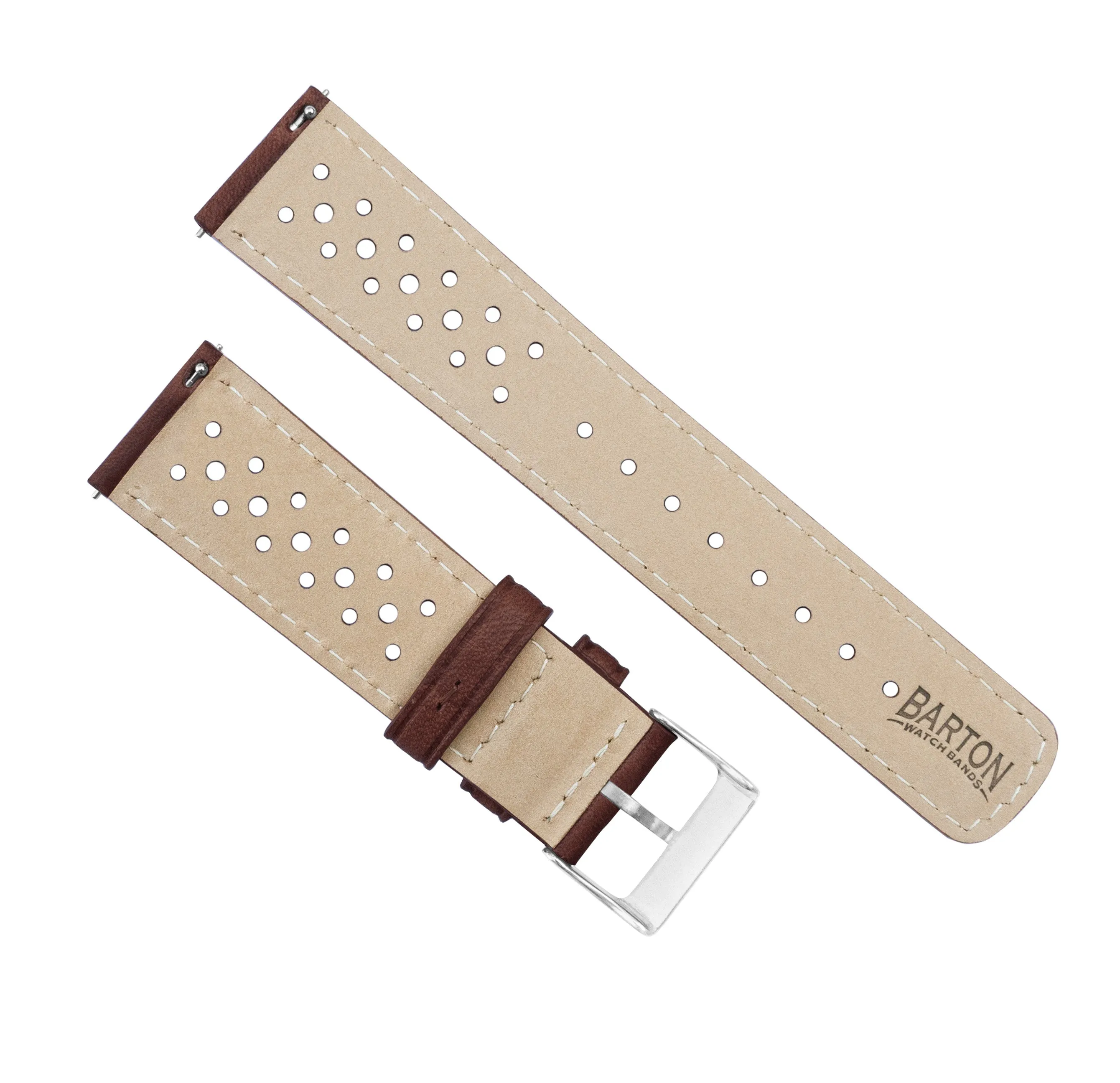 Chocolate Brown Racing Horween Leather Watch Band (18mm, 19mm, 23mm, 24mm SALE)