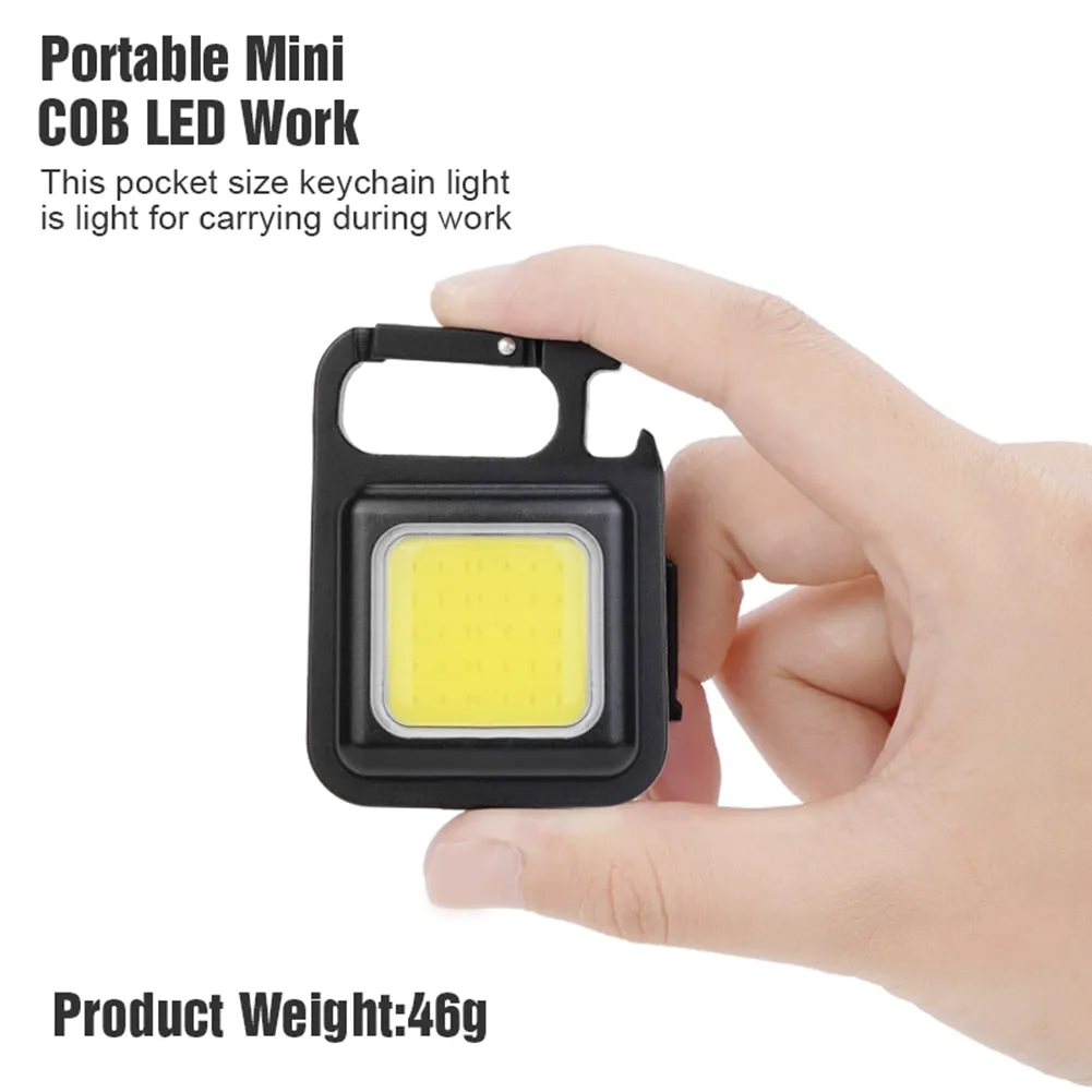 COB Mini Portable LED Flashlight USB Rechargeable Work Light Keychain Outdoor Camping Fishing Climbing Lantern Led Flashlights