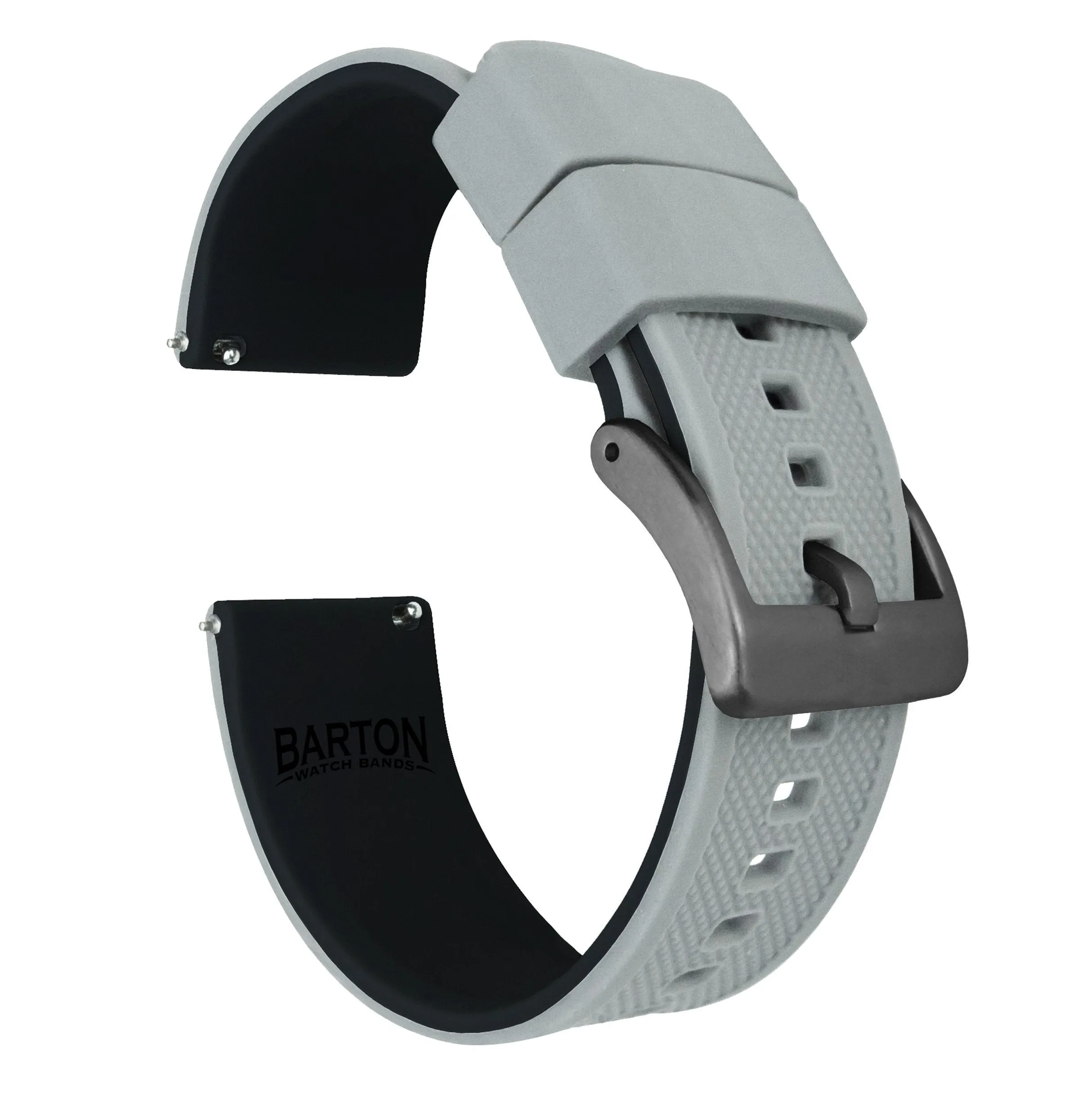 Cool Grey Top Black Bottom Elite Silicone Watch Band