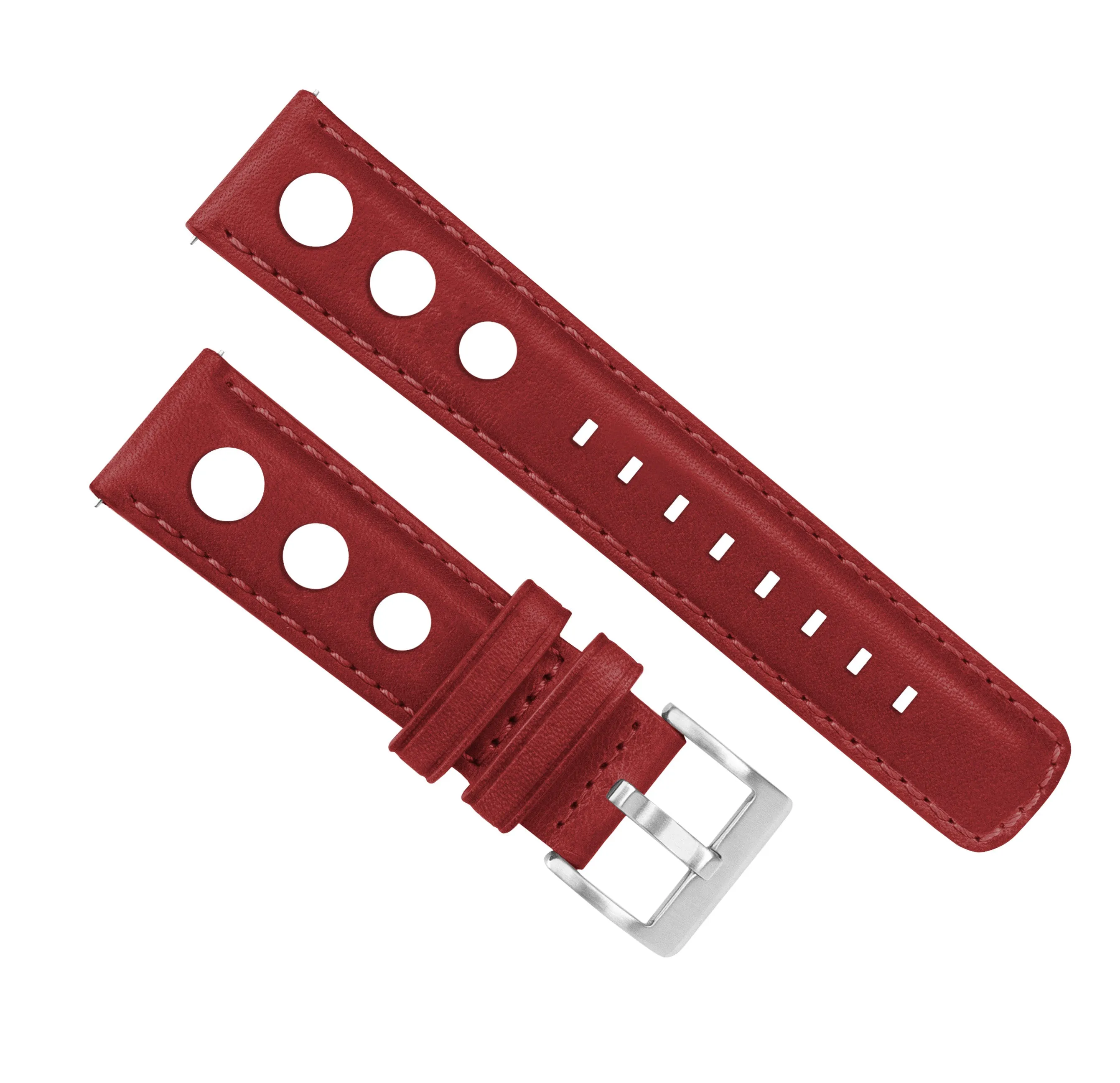 Crimson Red Rally Horween Leather Watch Band (18mm, 19mm, 21mm, 23mm, 24mm SALE)