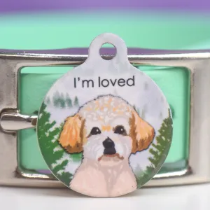 Dog Tag Personalised - Foggy Forest Realistic Illustrations