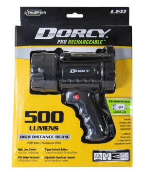 Dorcy 41-1031 Rechargeable Spotlight, LED Lamp, 500 Lumens Lumens, Black Fixture :CD: QUANTITY: 1