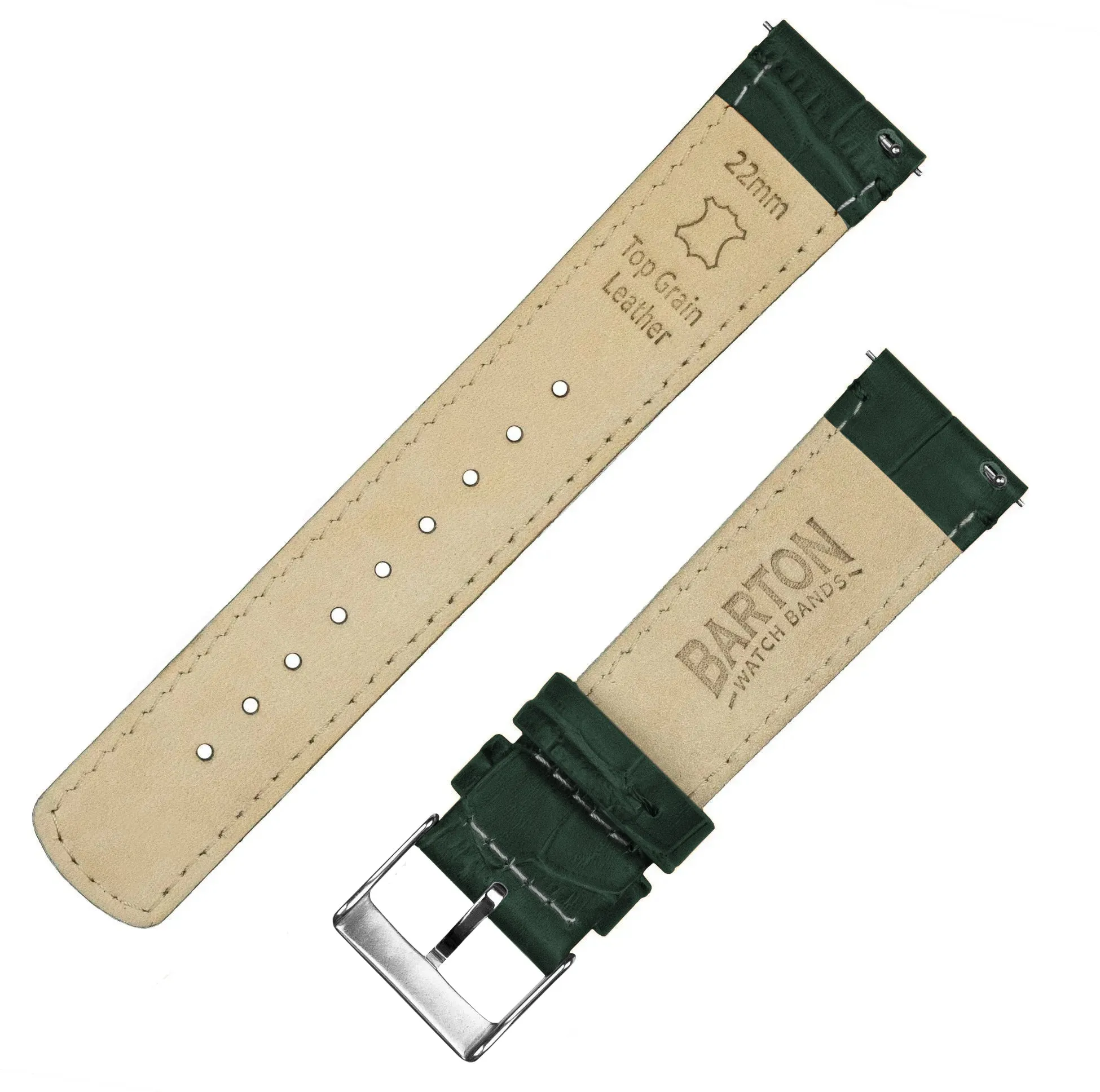 Forest Green Alligator Grain Leather Watch Band (12mm, 14mm, 15mm SALE)