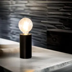 Genesis Compact industrial Metal Touch Table Lamp - Black or Satin Chrome, 150mm High, PL0006