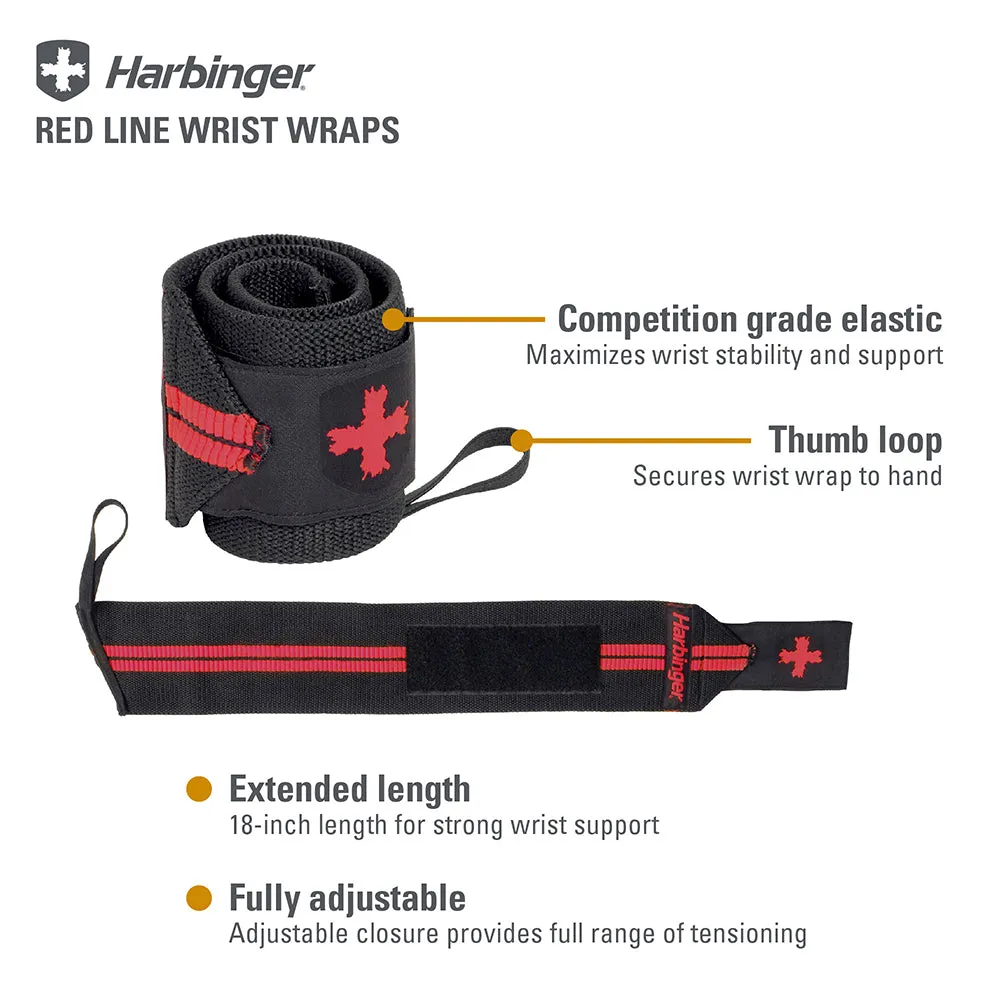 Harbinger Red Line Wrist Wraps