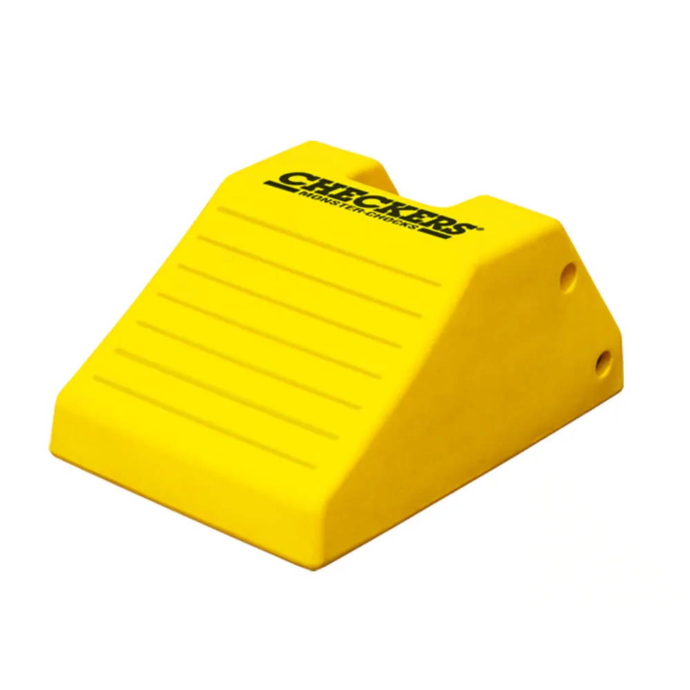 Heavy Duty Wheel Chocks - 142" Max Tire Diameter - 427 Tons Capacity - Safety Yellow Polyurethane