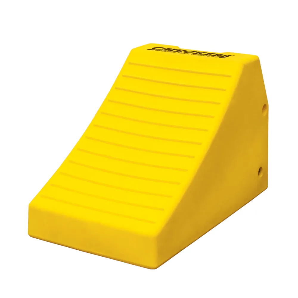 Heavy Duty Wheel Chocks - 165" Max Tire Diameter - 400 Tons Capacity - Safety Yellow - Polyurethane