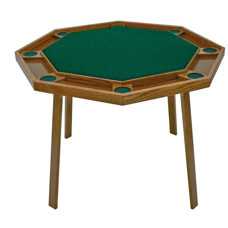 Kestell 8-Player Oak Compact Folding Poker Table