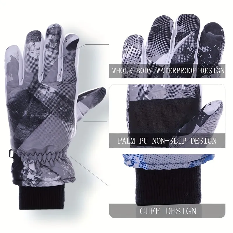 Kids Waterproof Winter Gloves for Riding  Skiing Ages 814