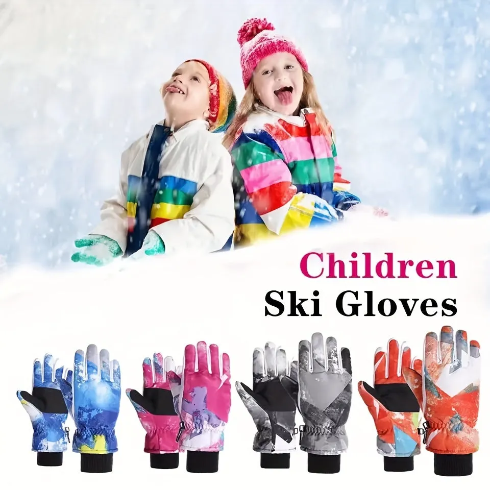 Kids Waterproof Winter Gloves for Riding  Skiing Ages 814