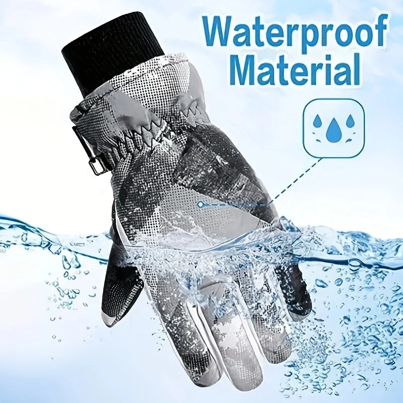 Kids Waterproof Winter Gloves for Riding  Skiing Ages 814