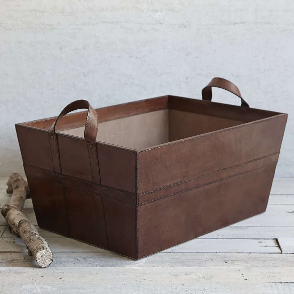 Leather Log Basket