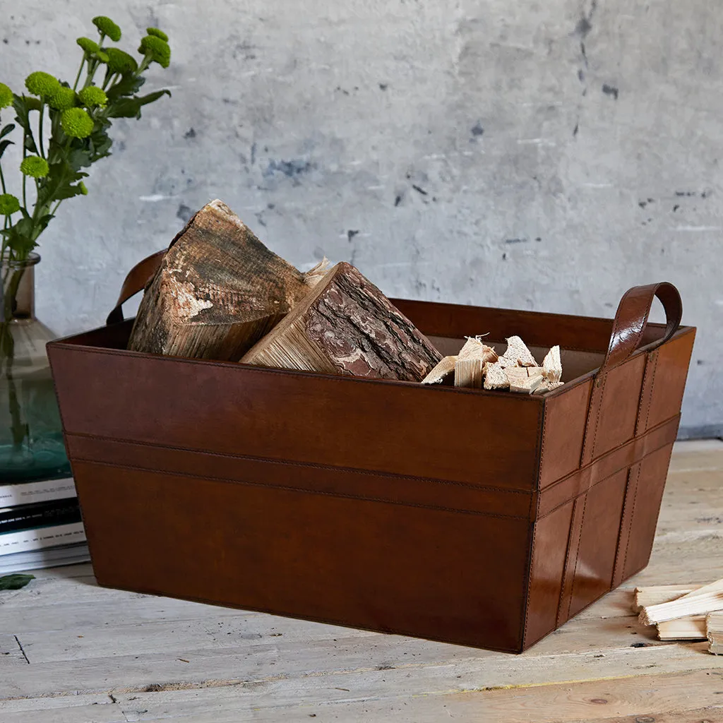 Leather Log Basket